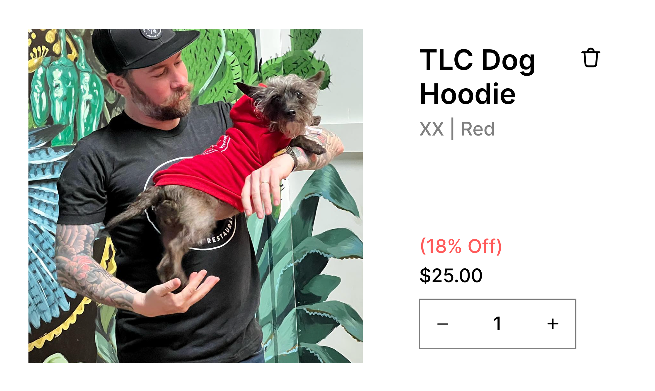 Product page snippet showing size selector (XS S M L XL) and 'Quick Add' button